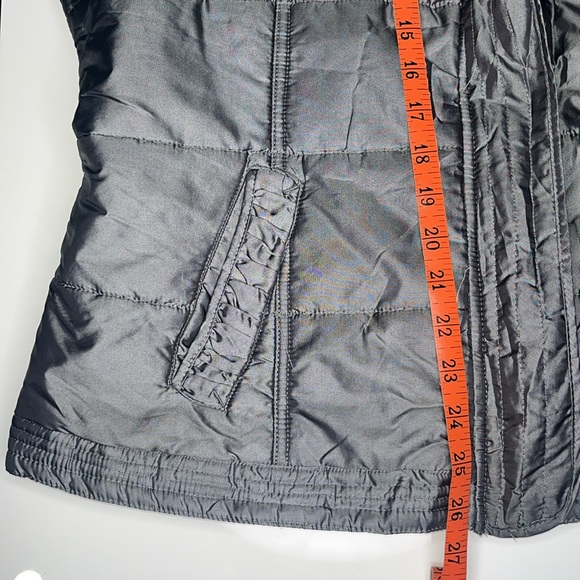 NY&Co. Metallic Grey Puffer Zip-Up Buttoned Sleeveless Turtleneck Vest Jacket XL - Picture 8 of 10
